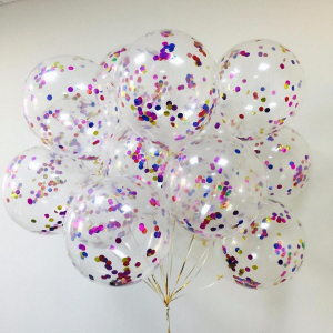 Воздушный шар "Прозрачный кристалл с конфетти" разноцветное