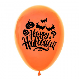 Шар воздушный 12" Happy Hallowee(черный-оранжевый) 