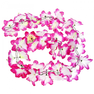 Гавайская гирлянда "Лилия", цвет сиренево-белый