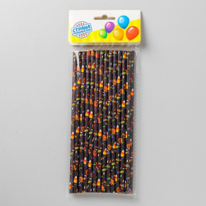 Трубочки для коктейля «Хэллоуин», набор 25 шт., цвет чёрный