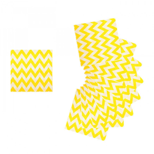 Салфетки бумажные (набор 20 шт) "Ломаная лини" 33*33 см, цвет бело-желтый