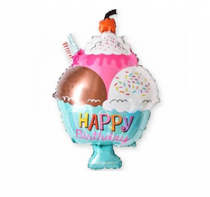 Фольгированный шар "Мороженое" (28″/71 см) Фигура 