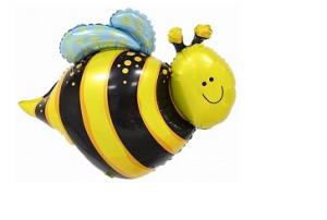 Фольгированный шар "Веселая пчела", Фигура, 30"/76 см
