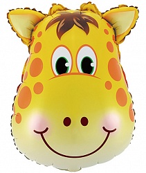 Фольгированный шар "Большая голова Жирафа" (34"/86 см)