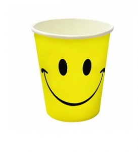 Бумажные стаканчики "Смайл" классика, желтый, 180мл, 6шт